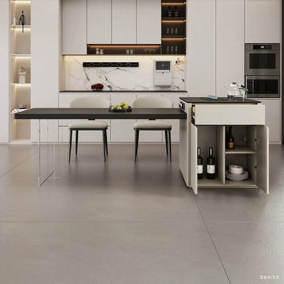 Solid Wood Black and White Island Counter