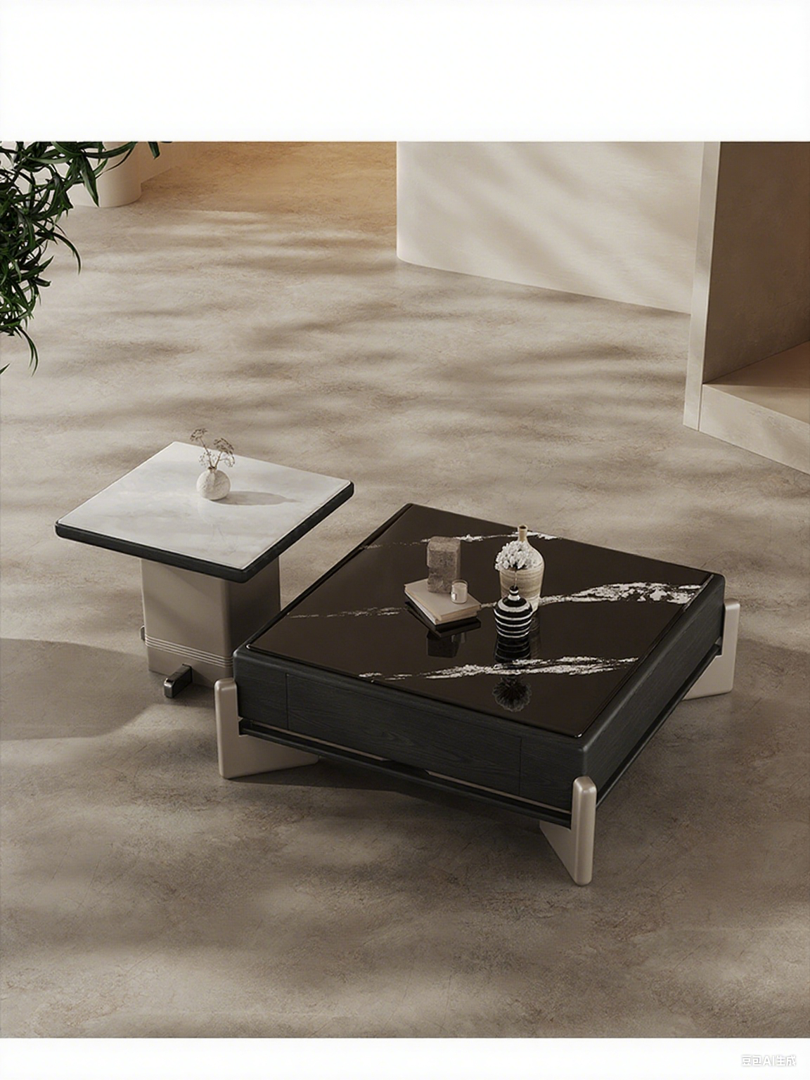square microcrystalline stone Coffee TableCombination