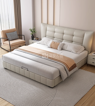 Top-Grain Leather Bed
