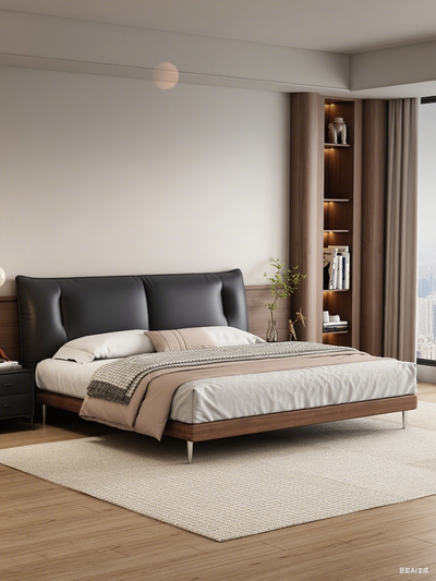 Top-Grain Leather Bed