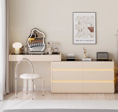 White Modular Makeup Desk