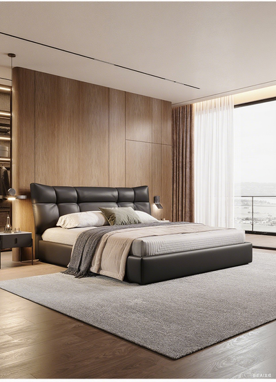 Top-Grain Leather Bed