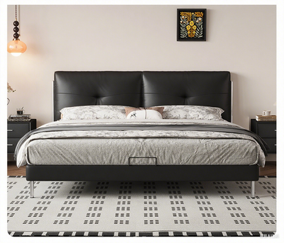 Top-Grain Leather Bed