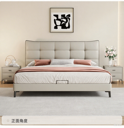 Top-Grain Leather Bed