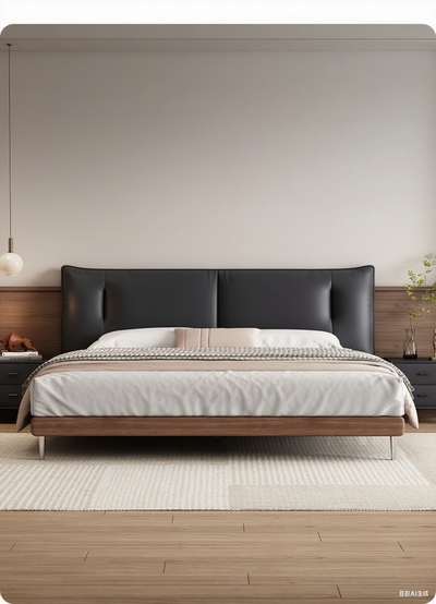 Top-Grain Leather Bed