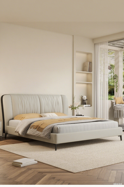 Top-Grain Leather Bed