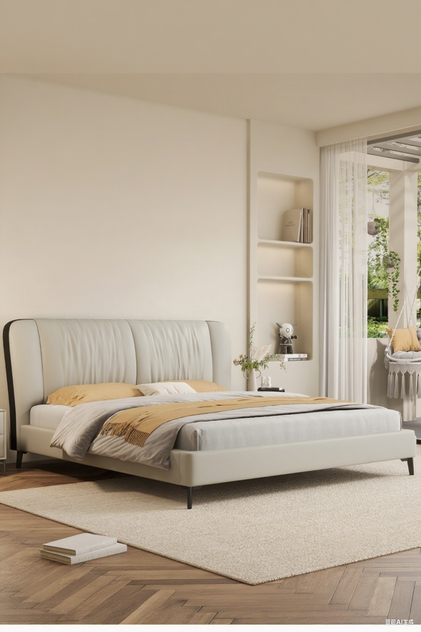 Top-Grain Leather Bed