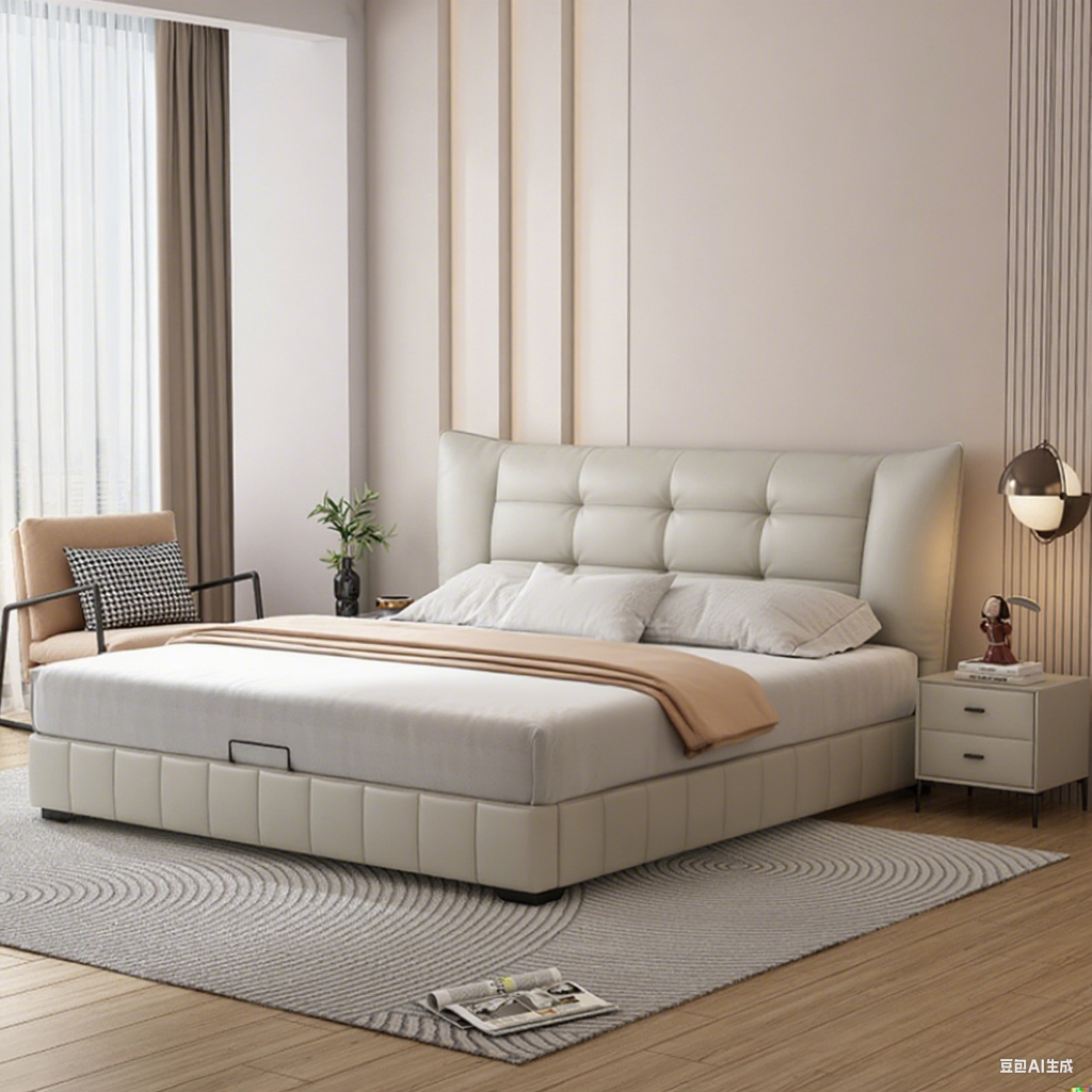 Top-Grain Leather Bed