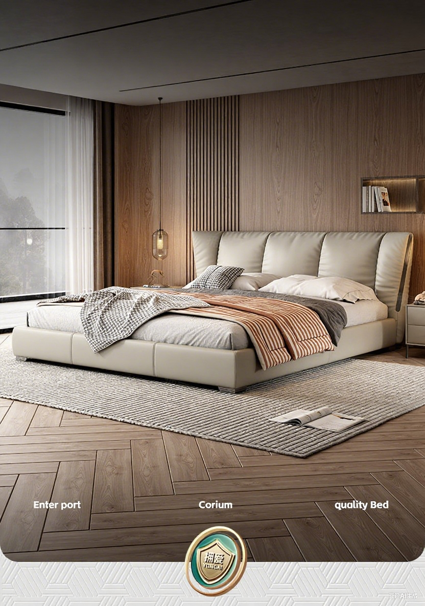 Top-Grain Leather Bed JUJM1308