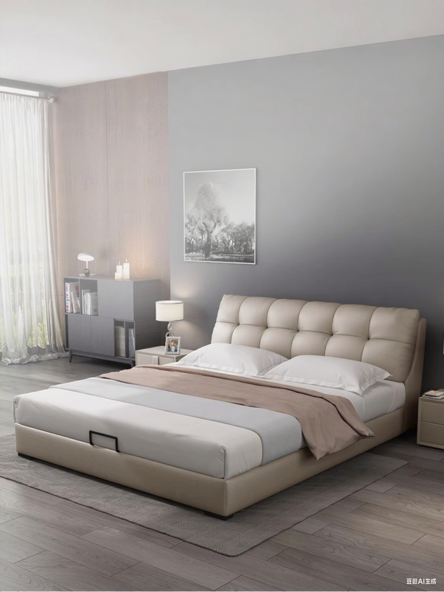 Top-Grain Leather Bed JUXYJ2446