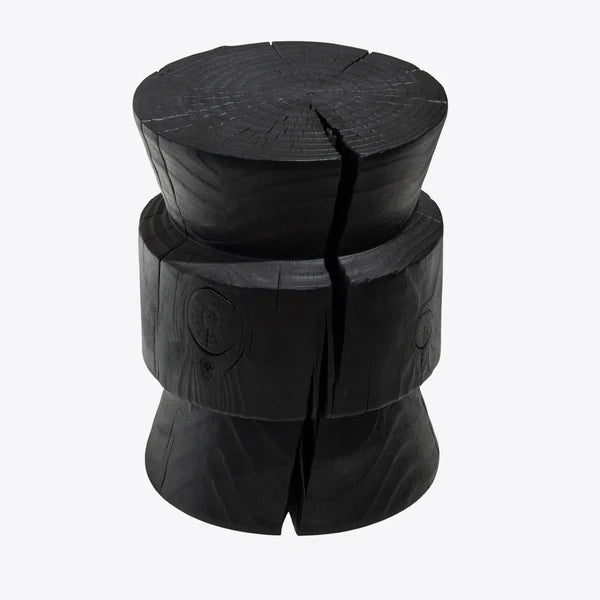 Carved Wood Accent Stool