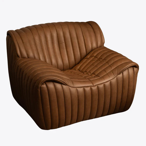 Channeled Leather Lounger