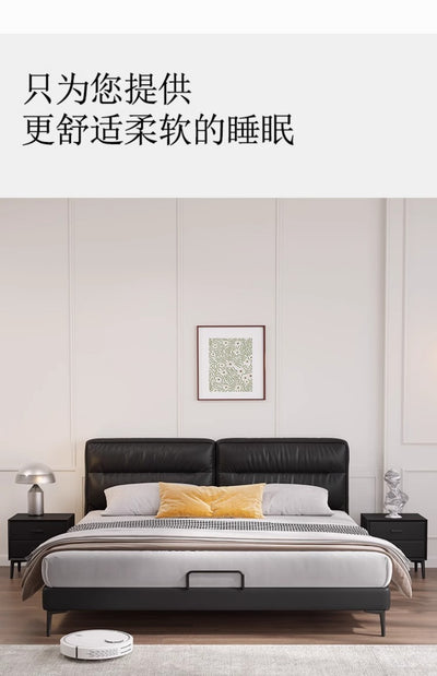Top-Grain Leather Bed