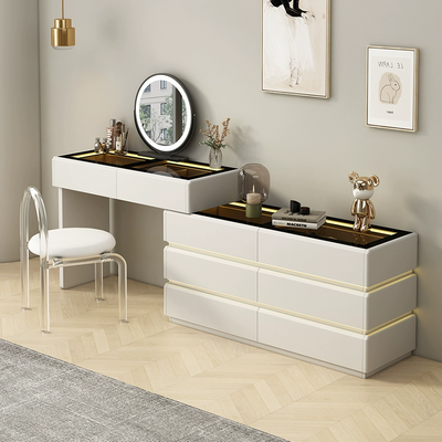 White Modular Makeup Desk