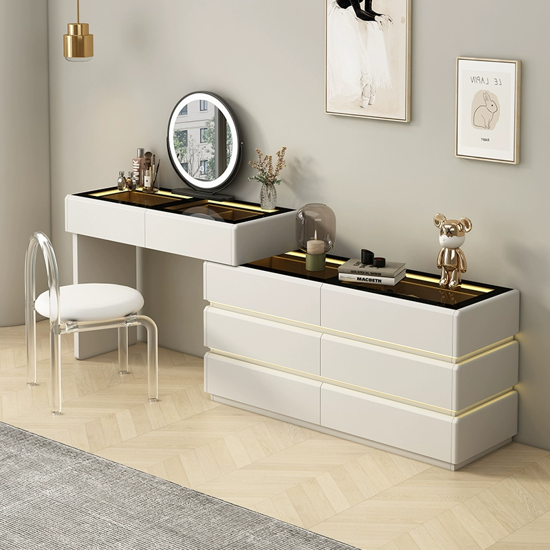 White Modular Makeup Desk