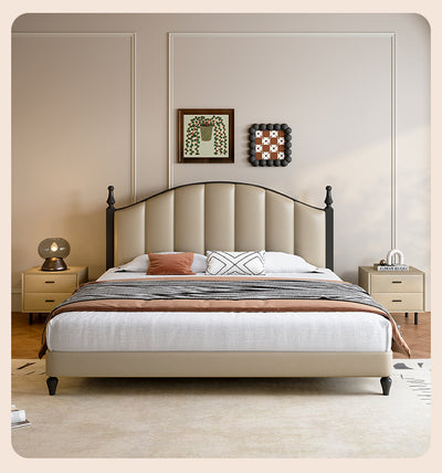 Top-Grain Leather Bed