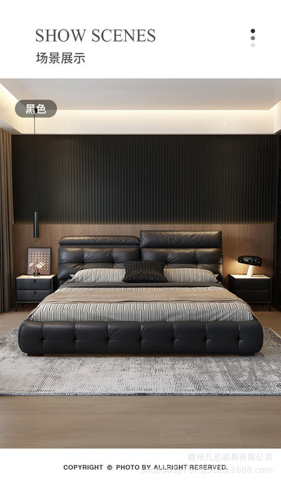 Top-Grain Leather Bed