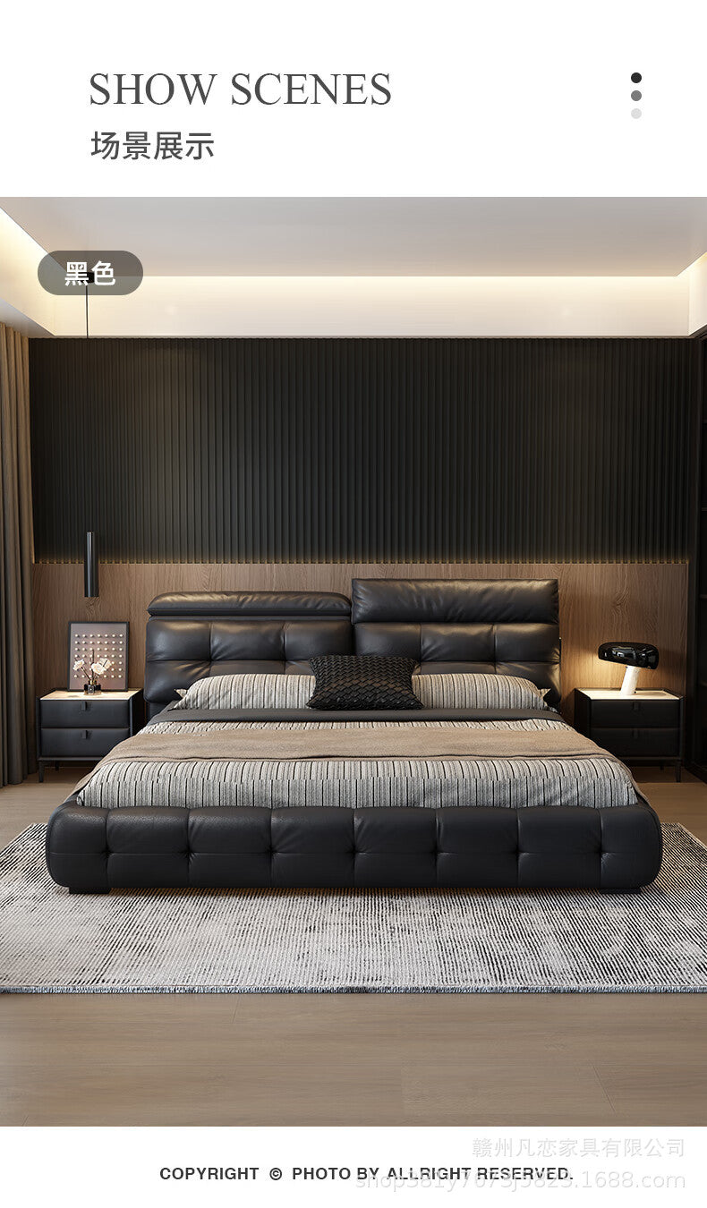 Top-Grain Leather Bed