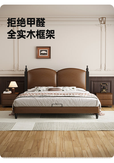 Top-Grain Leather Bed