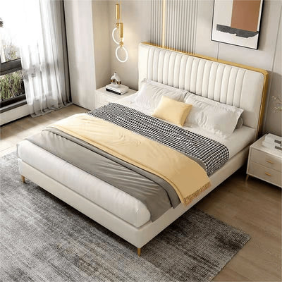 Top-Grain Leather Bed JUXL87