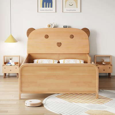 Small Bear-Themed Guardrail Bed