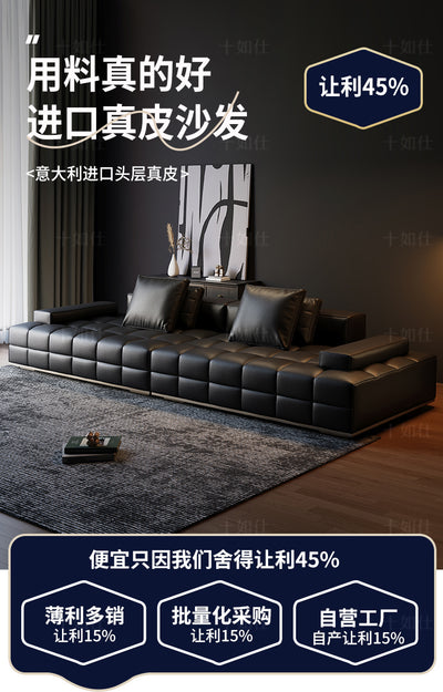 Top-Grain Leather Sofa