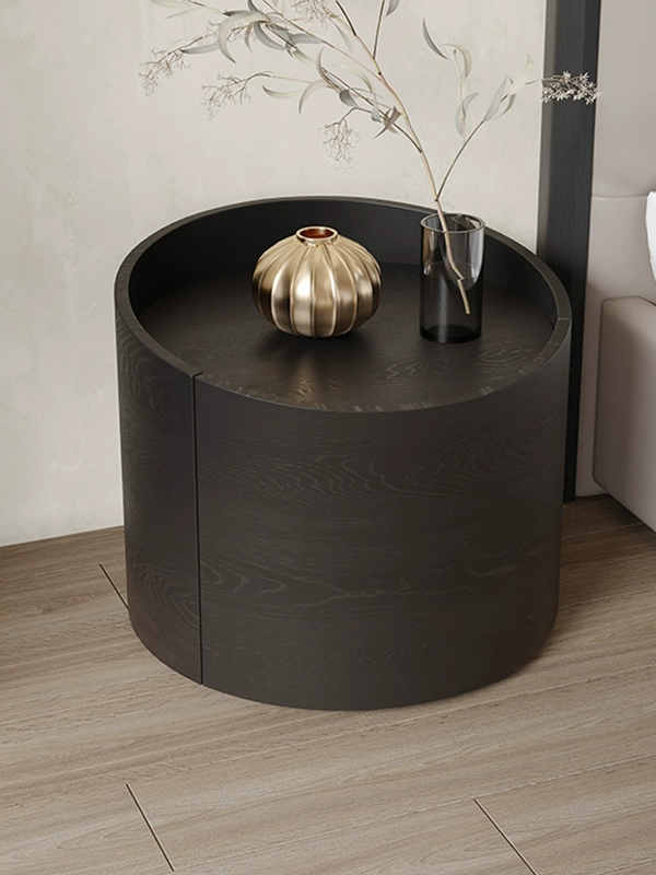 Solid Wood Round Nightstand