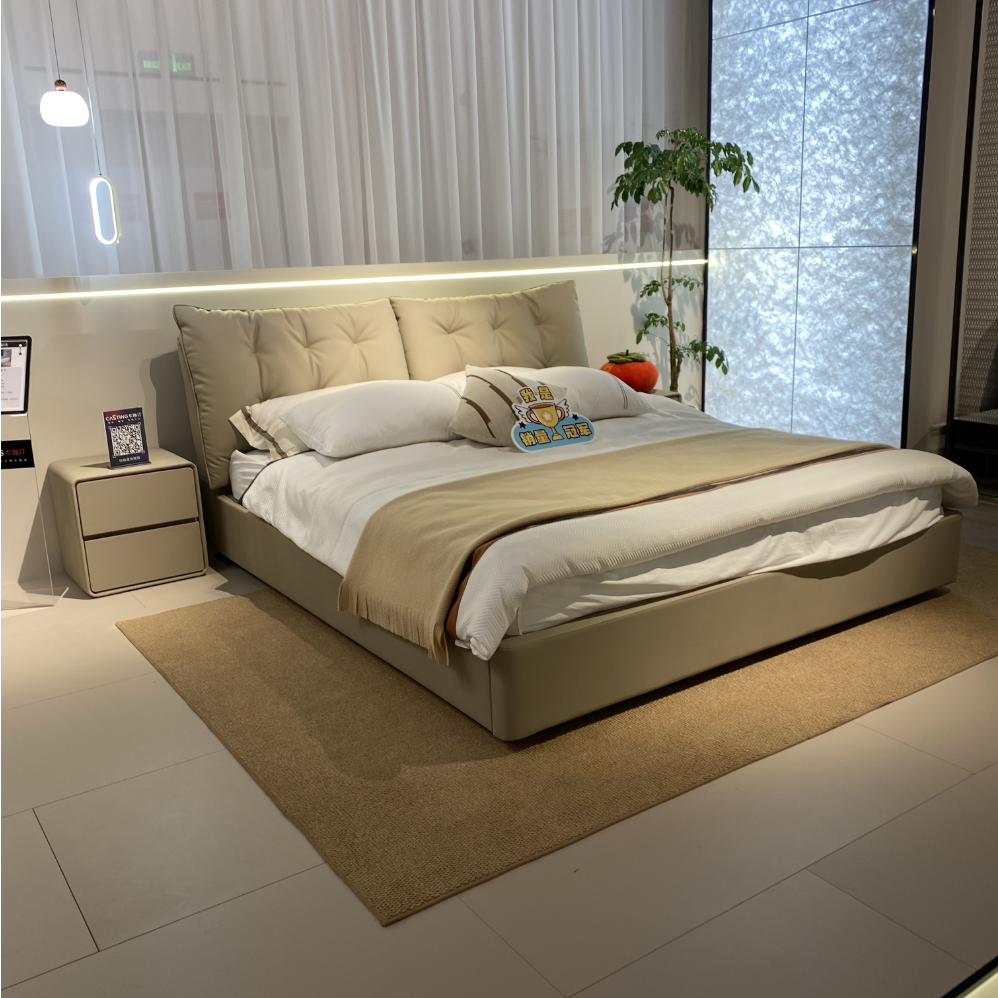 Top-Grain Leather Bed
