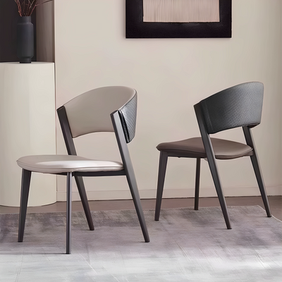 Woven Leather Accent Dining Chair