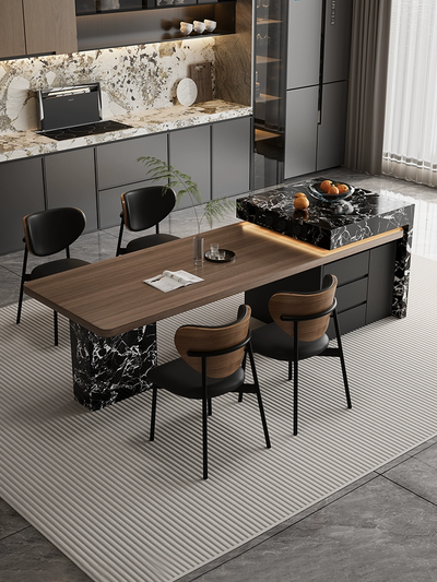 Solid Wood Black Cabinet Island Counter