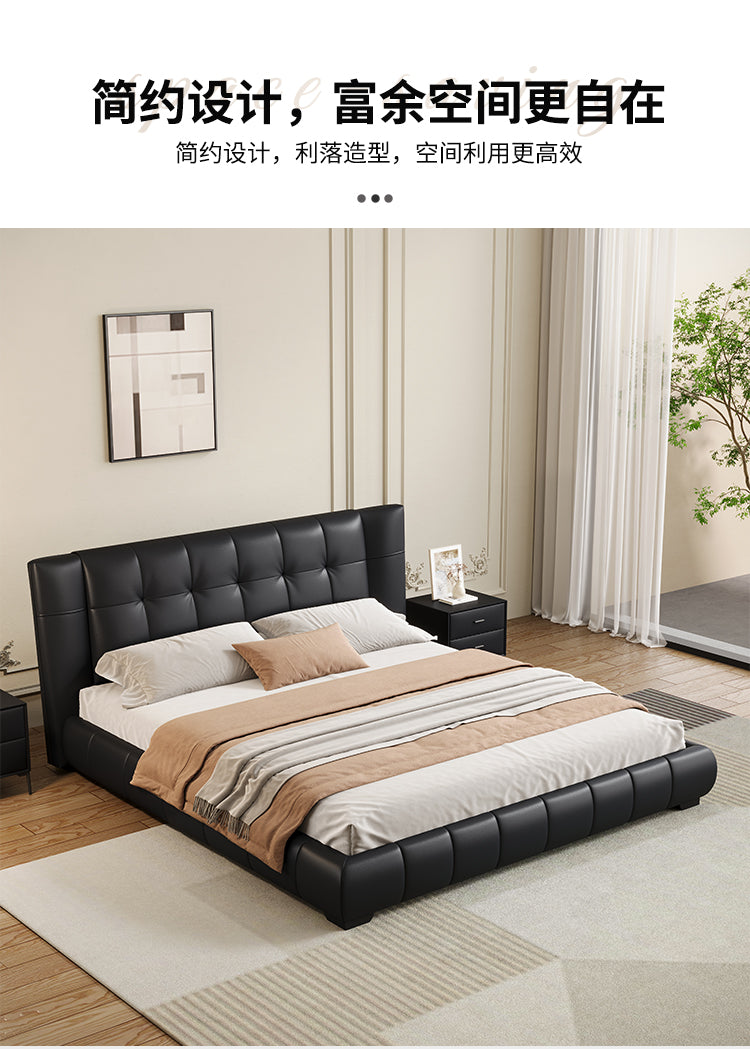Top-Grain Leather Bed