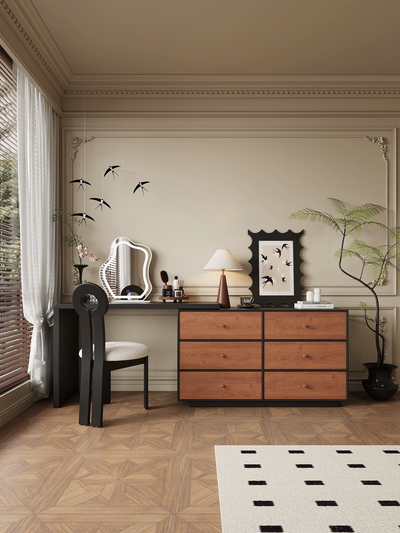 Solid Wood Vanity Table with Pine Soft-Close Drawers