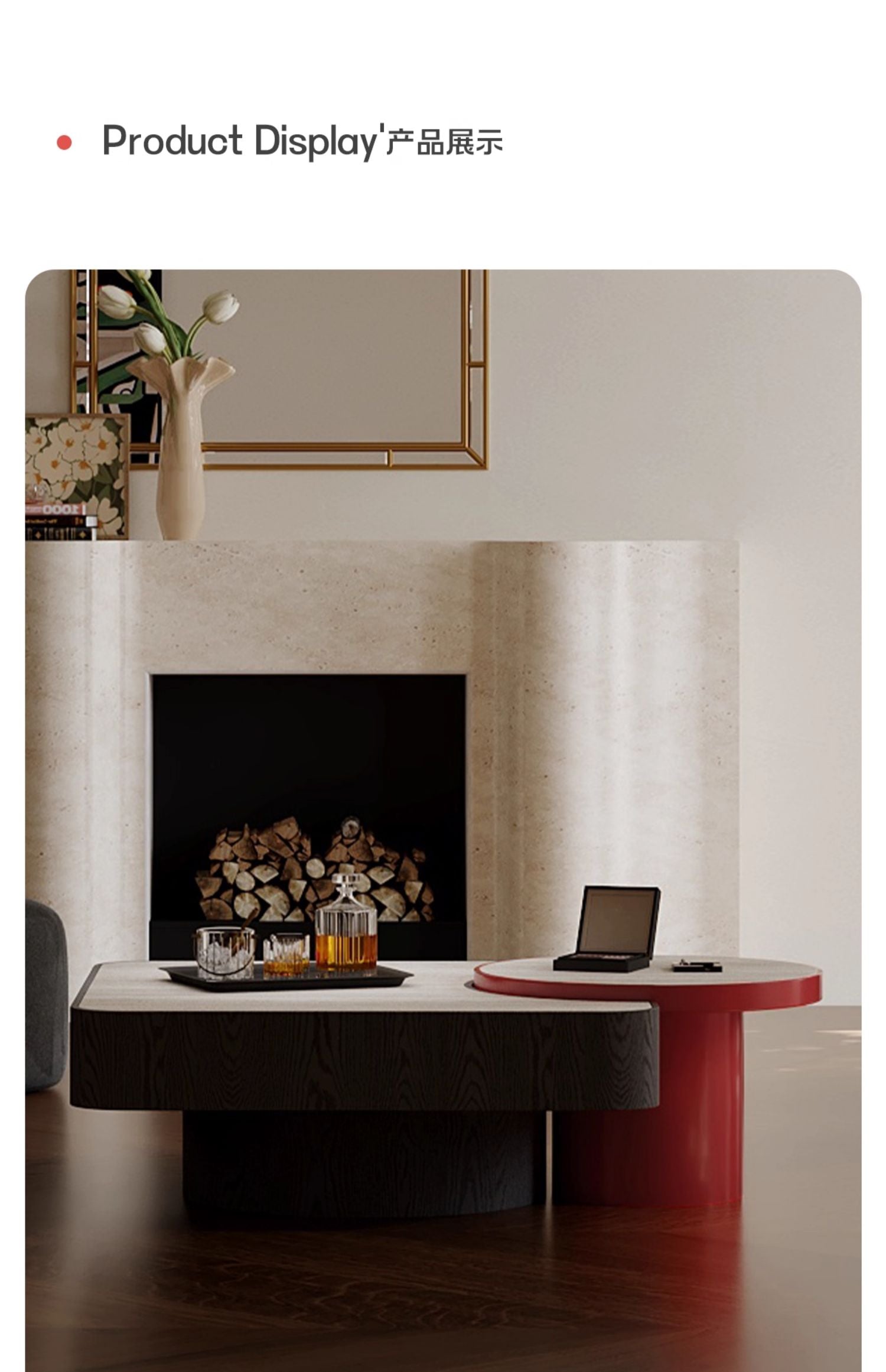 square microcrystalline stone Coffee Table Combination