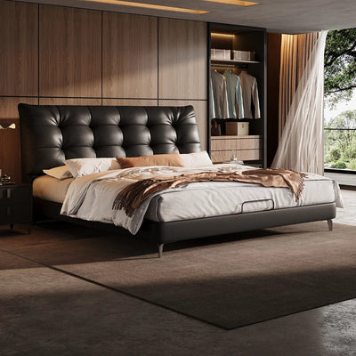 Top-Grain Leather Bed