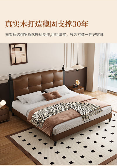 Top-Grain Leather Bed