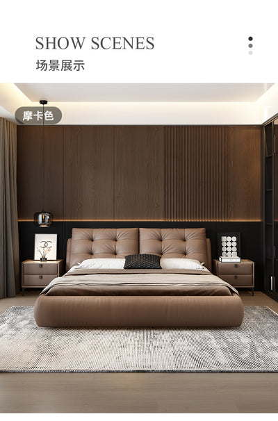 Top-Grain Leather Bed