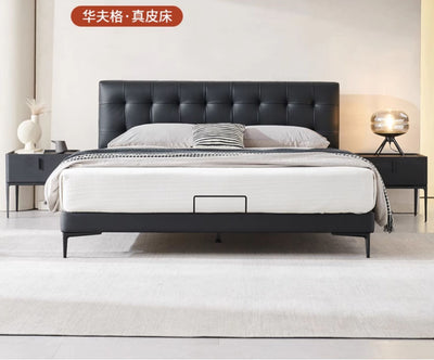Top-Grain Leather Bed