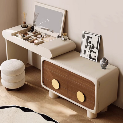 Two-Tone Solid-Wood Vanity Table with Lacquer Finish