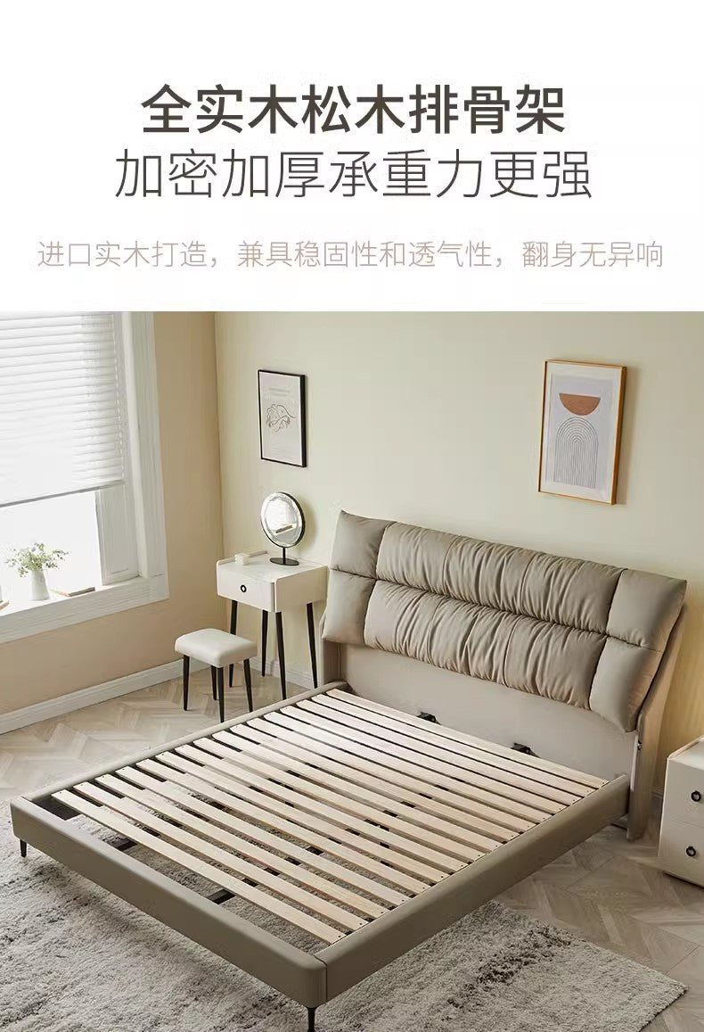 Top-Grain Leather Bed