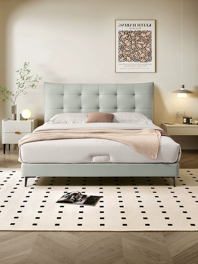 Top-Grain Leather Bed