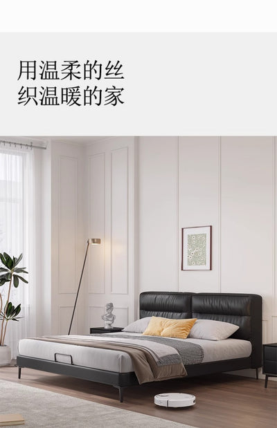 Top-Grain Leather Bed