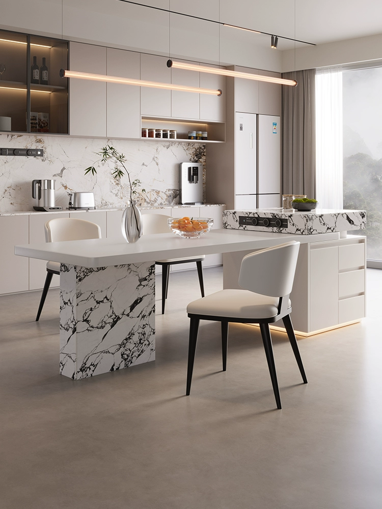 White Down Rock Slab Island Counter