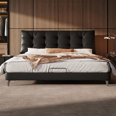 Top-Grain Leather Bed