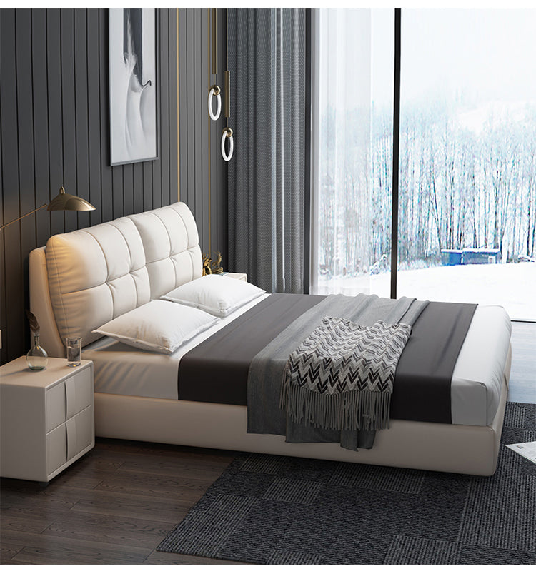 Top-Grain Leather Bed JUXYJ9656