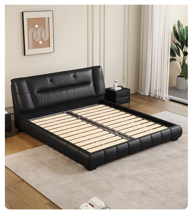 Top-Grain Leather Bed