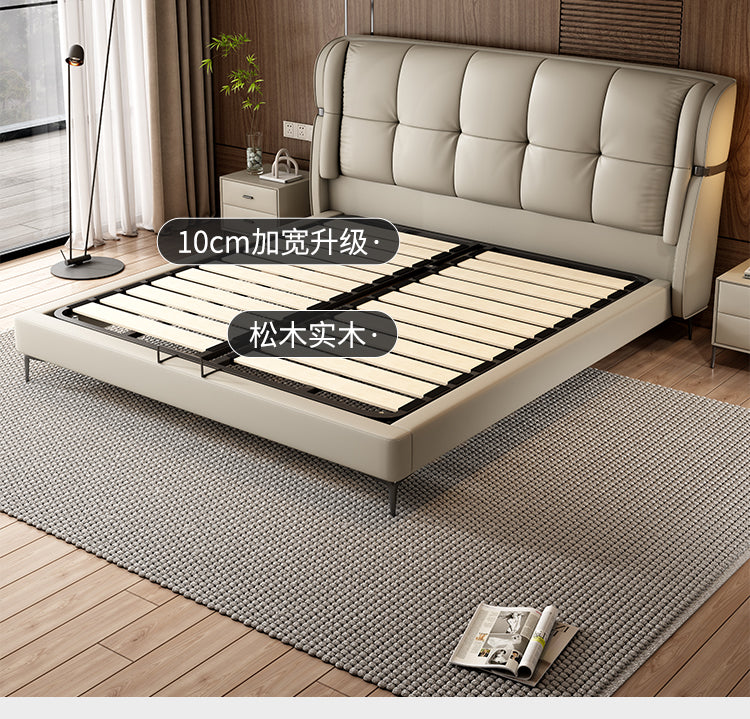 Top-Grain Leather Bed