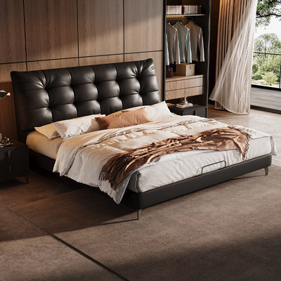 Top-Grain Leather Bed