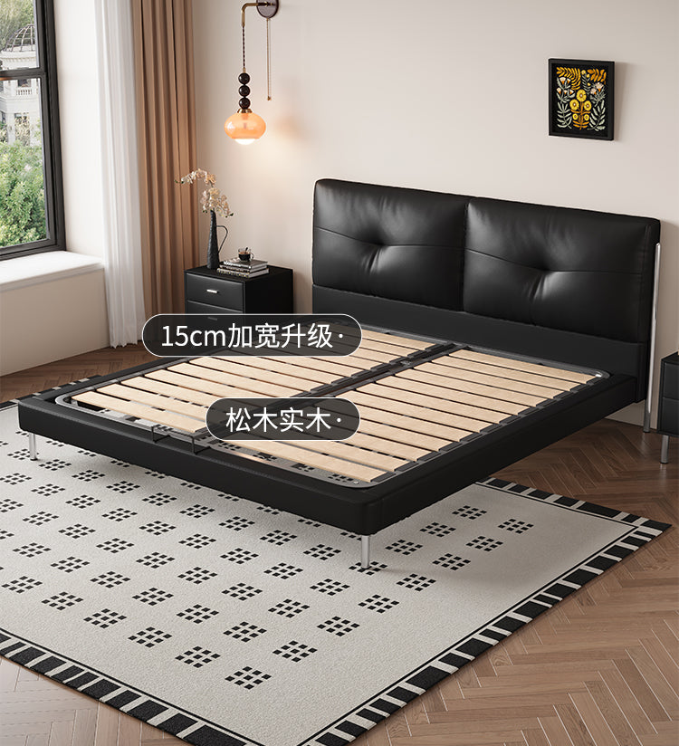 Top-Grain Leather Bed