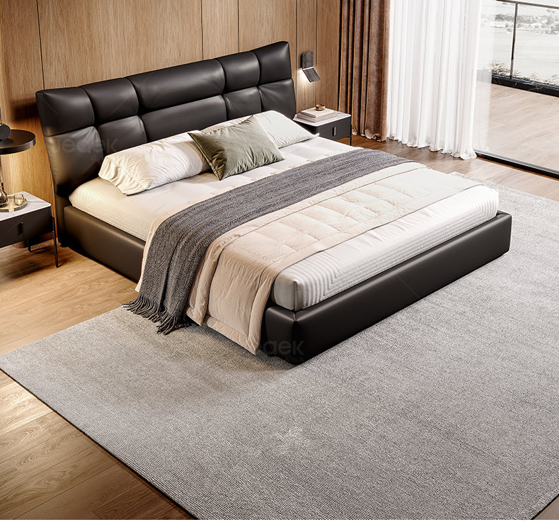 Top-Grain Leather Bed