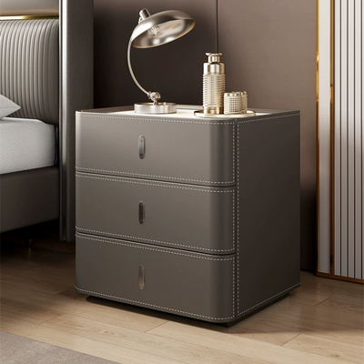 Three-Drawer Upholstered Bedside Table